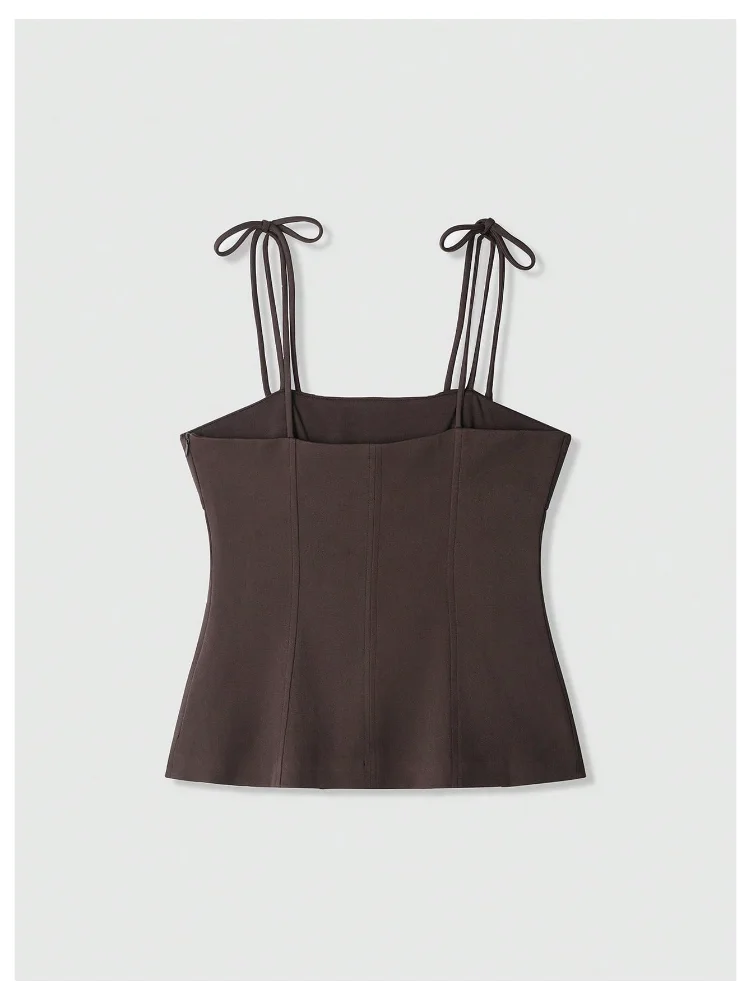 MAKEMECHIC Sleeveless Tie Shoulder Crop Top, view 2