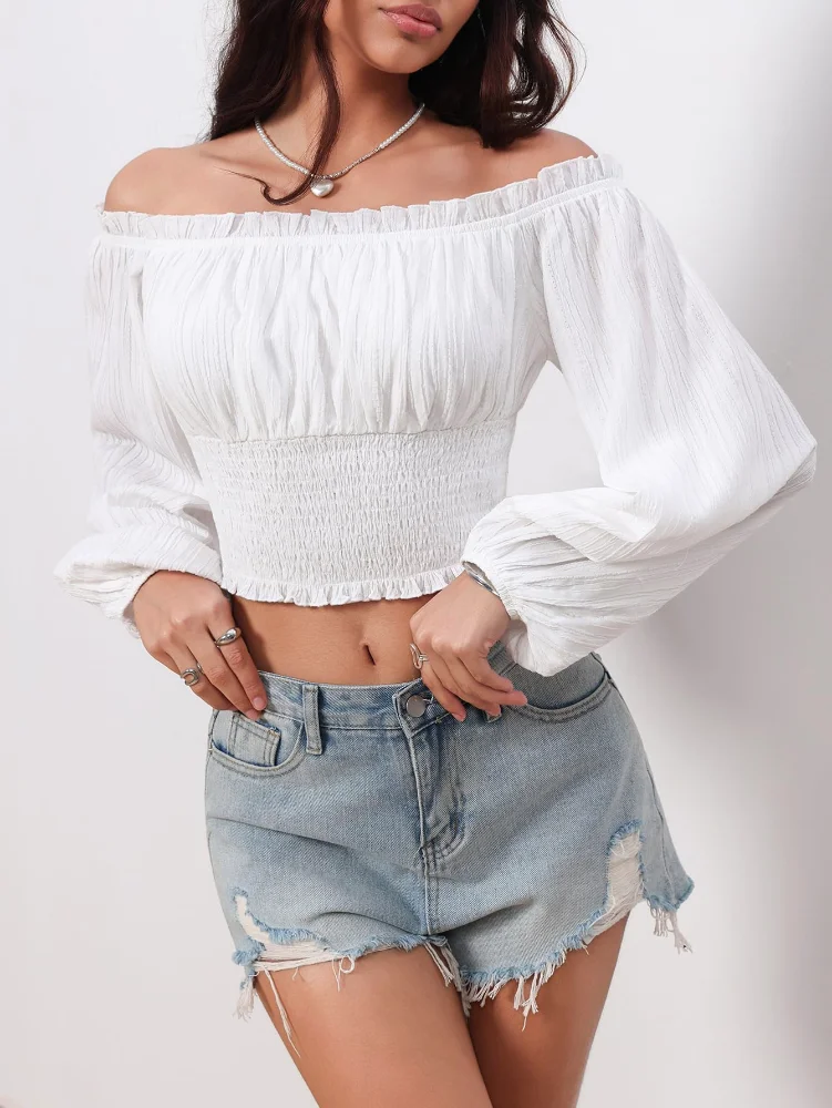 MAKEMECHIC Off The Shoulder Renaissance Costume Shirt, view 3