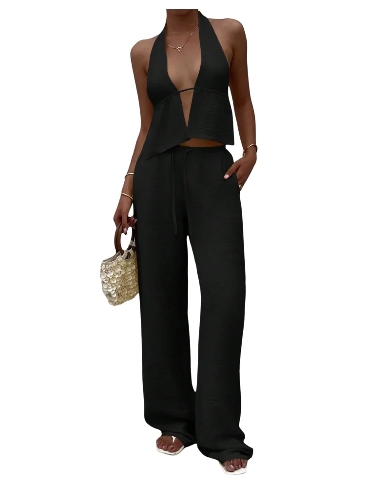 MAKEMECHIC Backless Pants Set