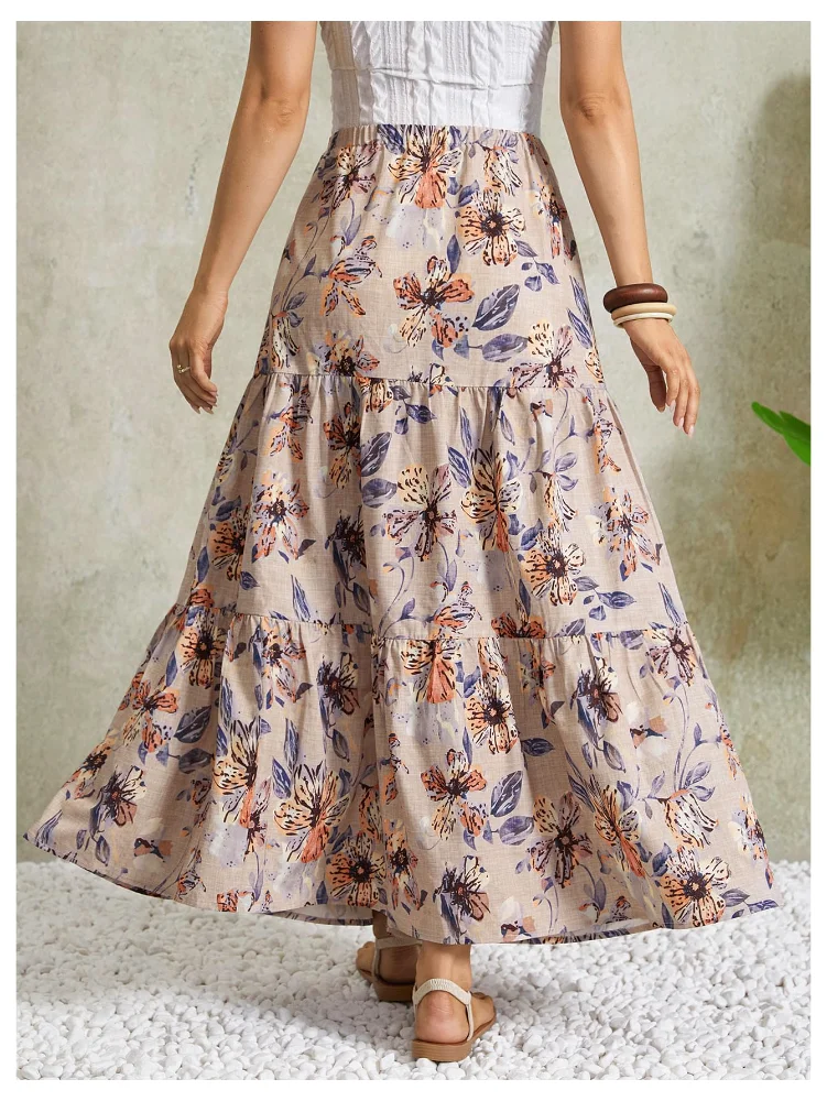 MAKEMECHIC High Elastic Waist Maternity Maxi Skirt, view 2