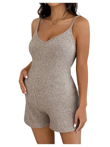 MAKEMECHIC Rib Knit Maternity Jumpsuit