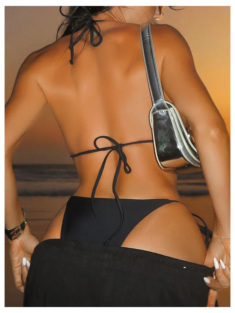 MAKEMECHIC Goth Rhinestone Bikini Set, view 3
