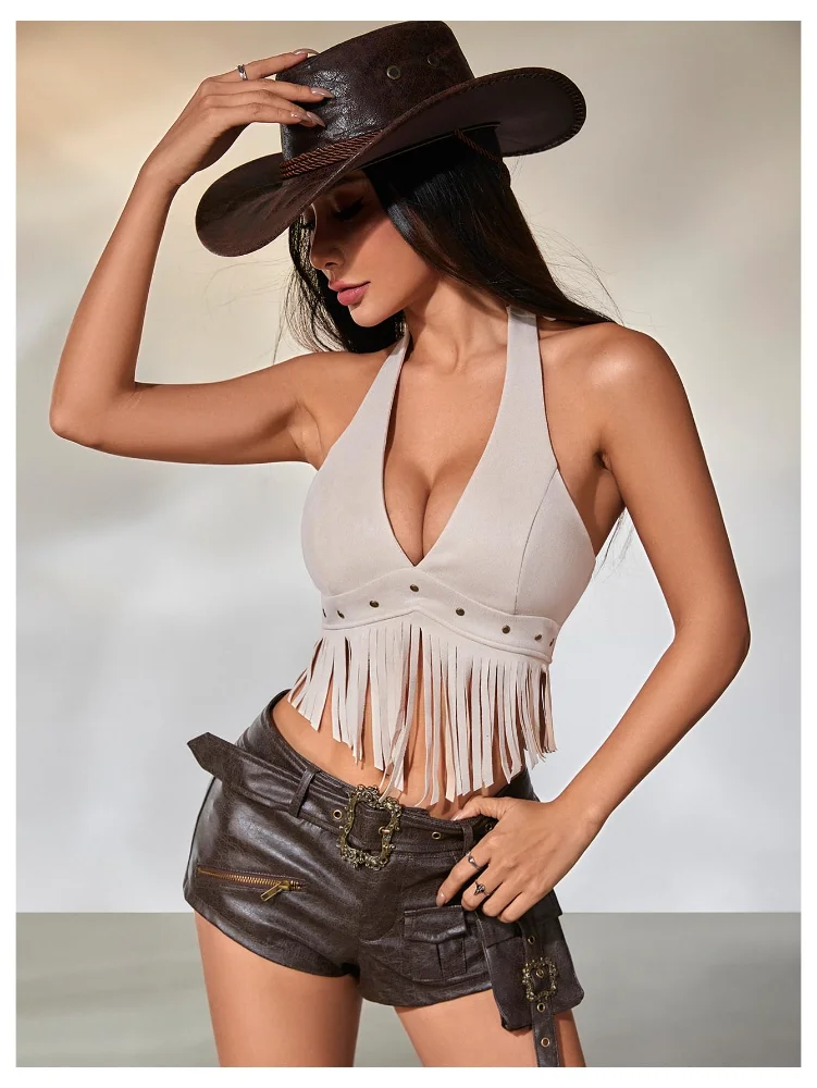 MAKEMECHIC Fringe Faux Suede Matching Set, view 3