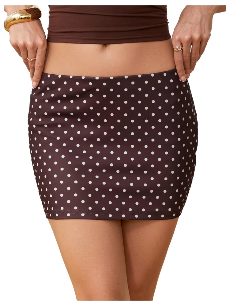 MAKEMECHIC Polka Dot Low Waisted Micro Mini Skirt, view 2