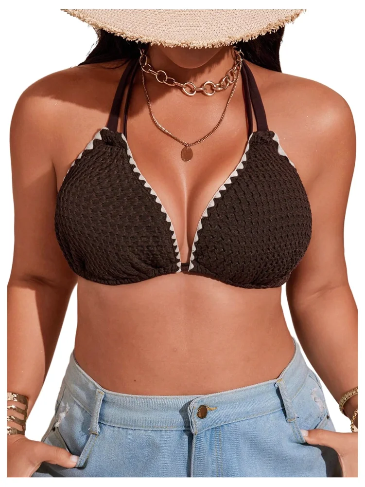 MAKEMECHIC Triangle Tie Open Back Bikini Set