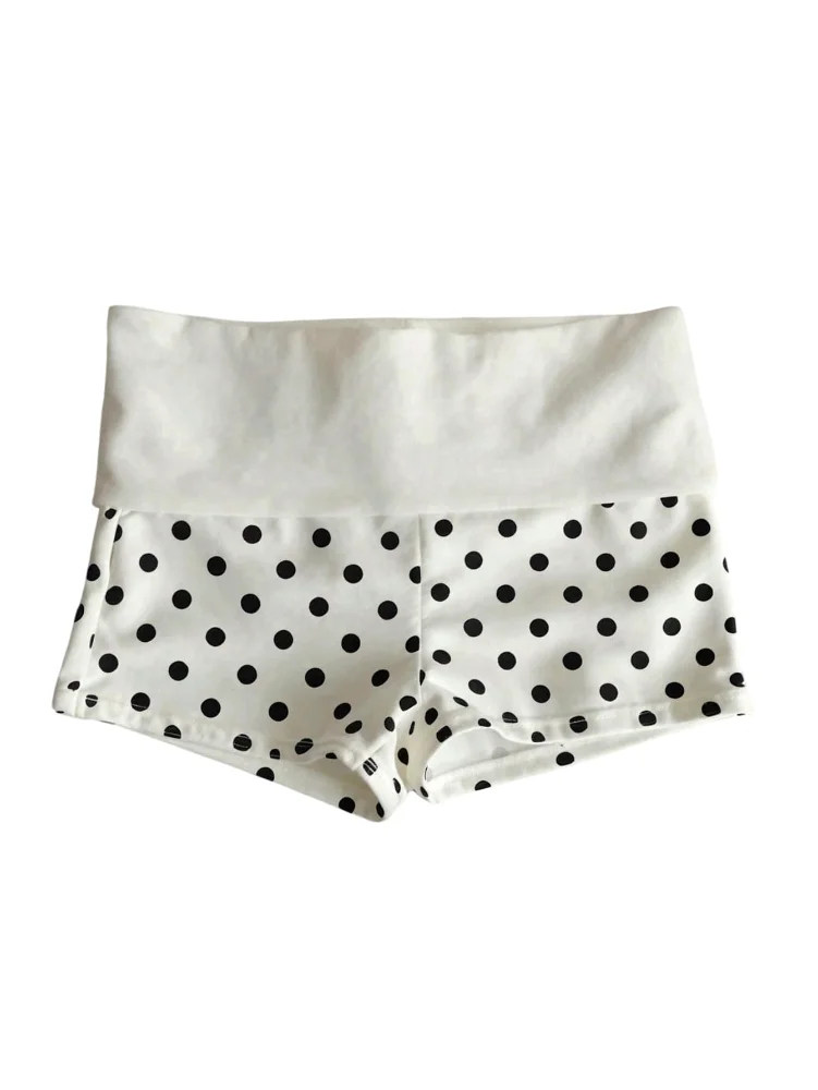 MAKEMECHIC Fold Over Polka Dot Shorts