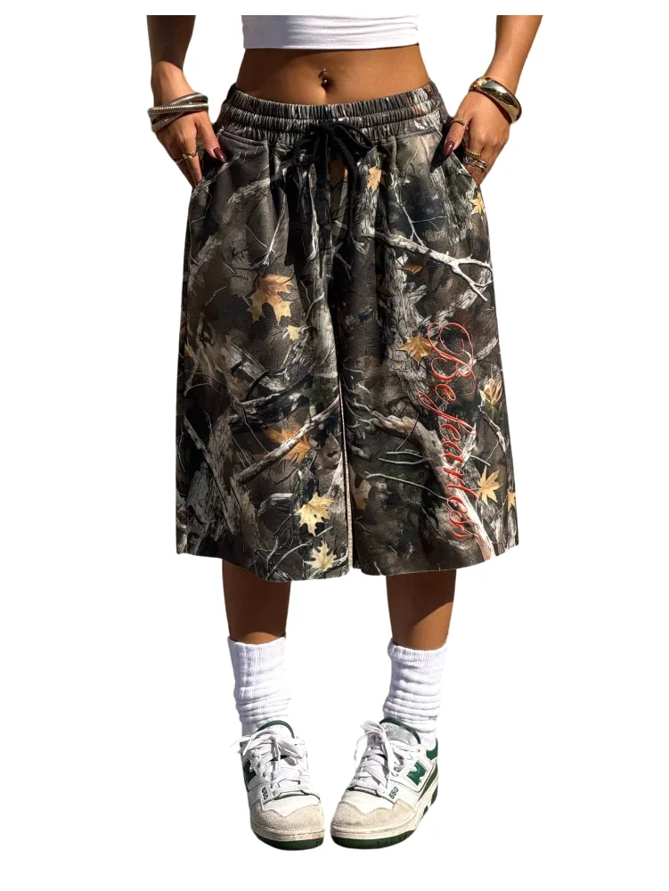 MAKEMECHIC Baggy Camo Bermuda Shorts