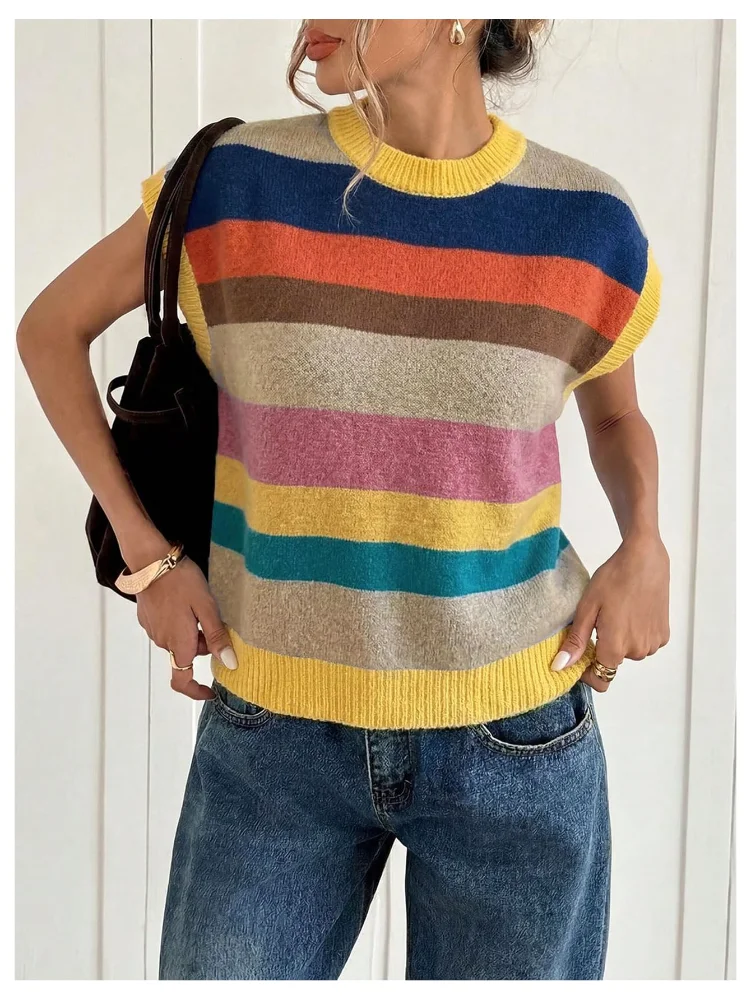 MAKEMECHIC Short Sleeve Lightweight Knit Sweater Vest, view 2