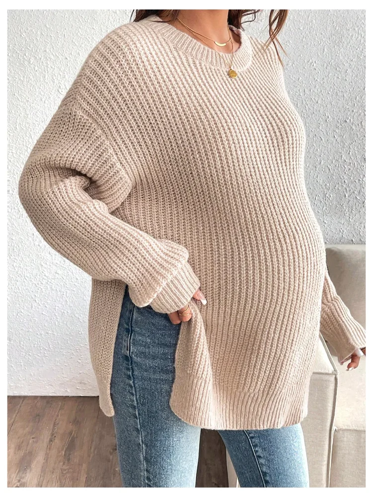 MAKEMECHIC Knit Split Drop Maternity Sweater, view 3
