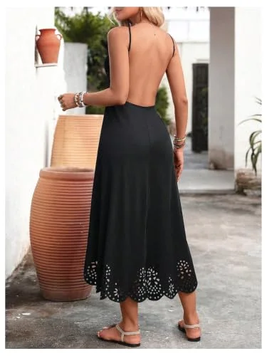 MAKEMECHIC Wrap V-Neck Eyelet Beach Cover-Up, view 3