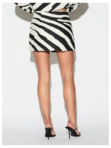 MAKEMECHIC Zebra Striped Low Rise Mini Skirt, view 2