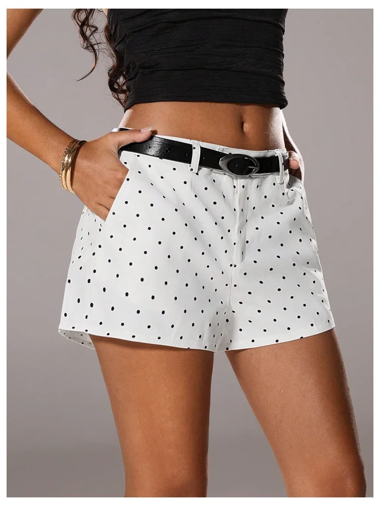 MAKEMECHIC Polka Dot Mini Low Rise Shorts, view 3