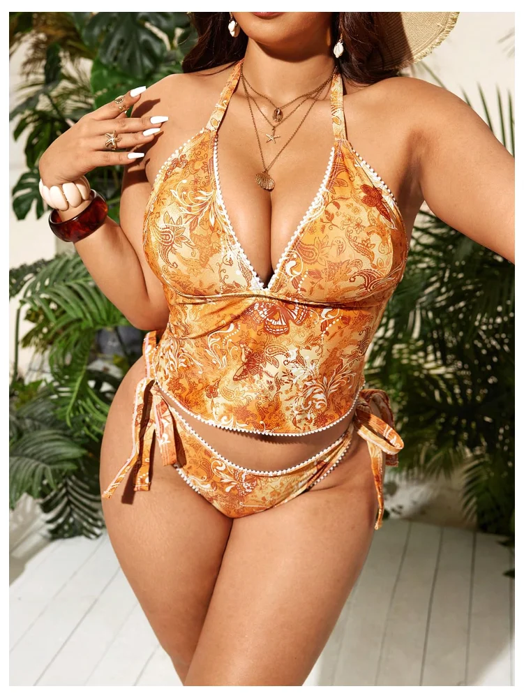 MAKEMECHIC Floral Paisley Modest Tankini, view 2