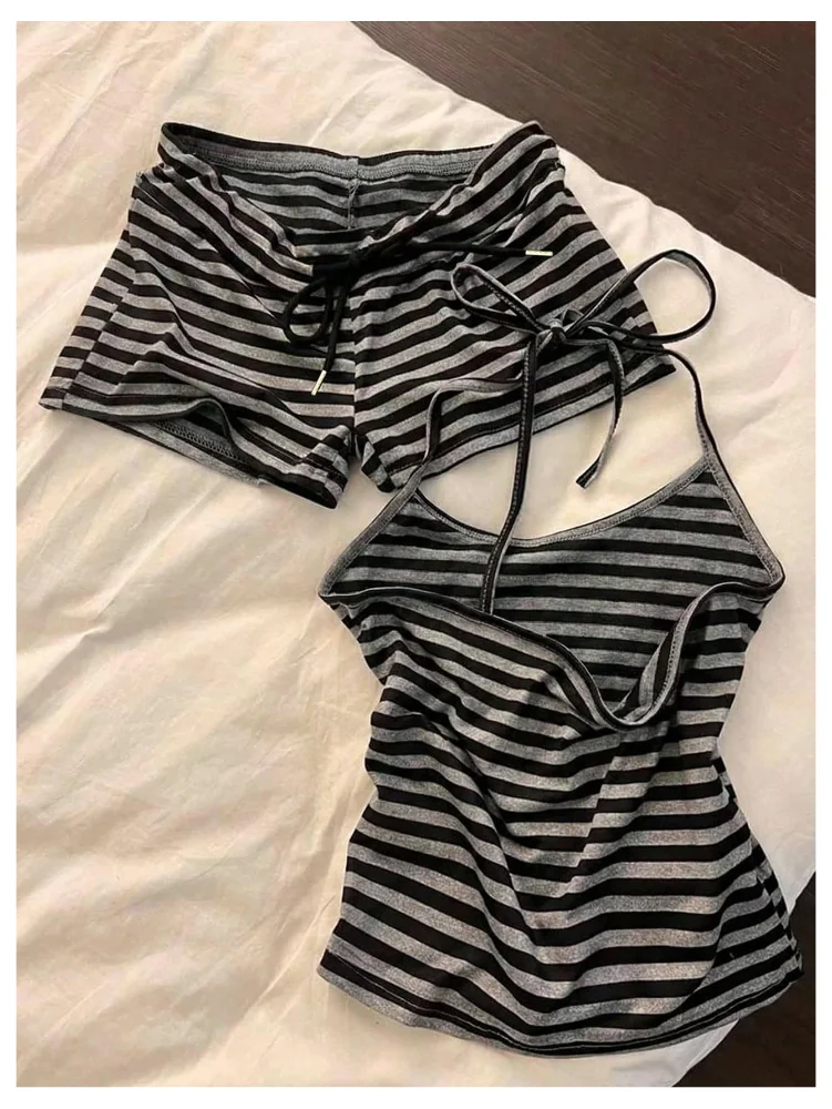 MAKEMECHIC Striped Pajamas, spaghetti straps, view 2