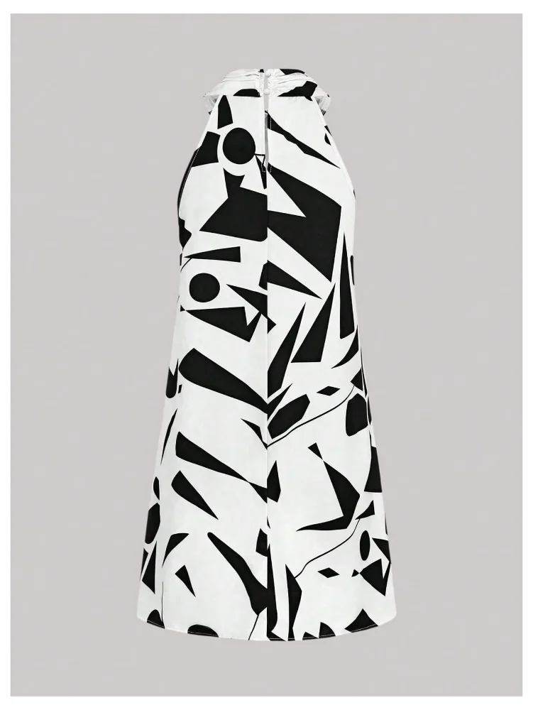 MAKEMECHIC Criss Cross Graphic Sleeveless Mini Dress, view 2