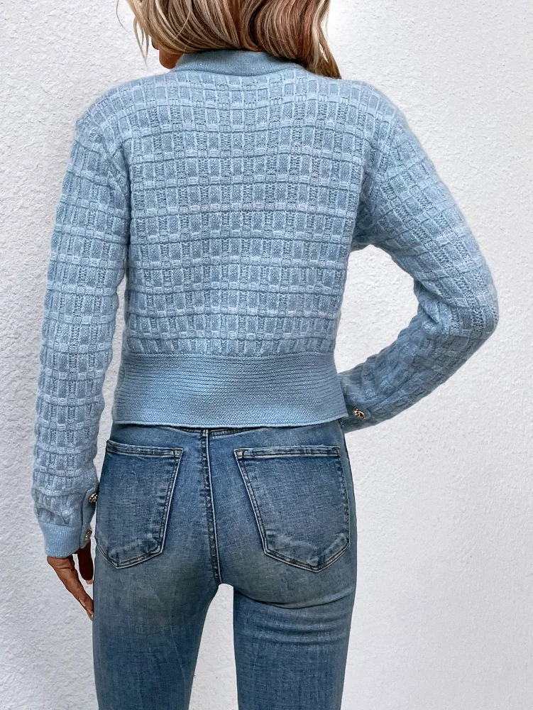 MAKEMECHIC Cropped Pearl Button Cardigan, view 2