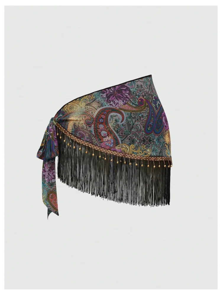 MAKEMECHIC Wrap Fringe Mini Beach Cover-Up, view 3