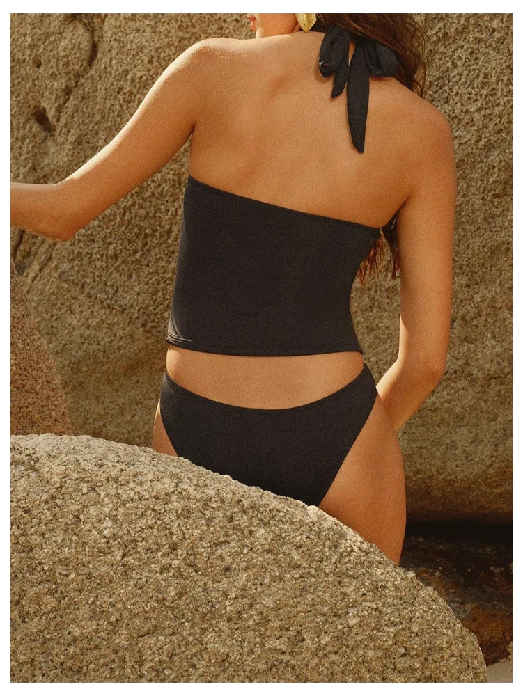 MAKEMECHIC Tie Back Tummy Control Tankini, view 3