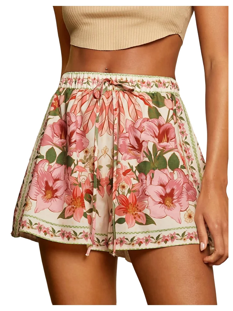 MAKEMECHIC Tropical Wide Leg Shorts