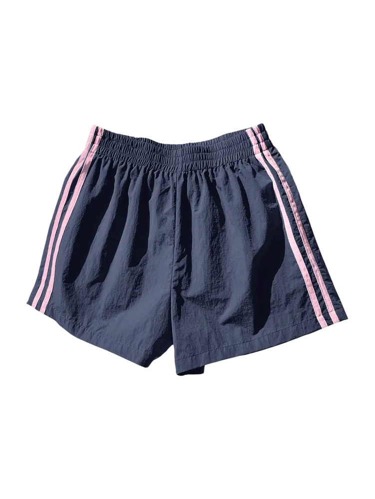 MAKEMECHIC Striped Wide Leg Track Shorts