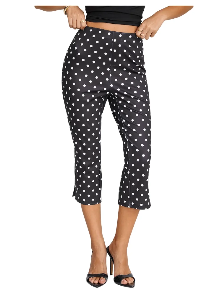 MAKEMECHIC Capri High Waisted Lace Up Pants