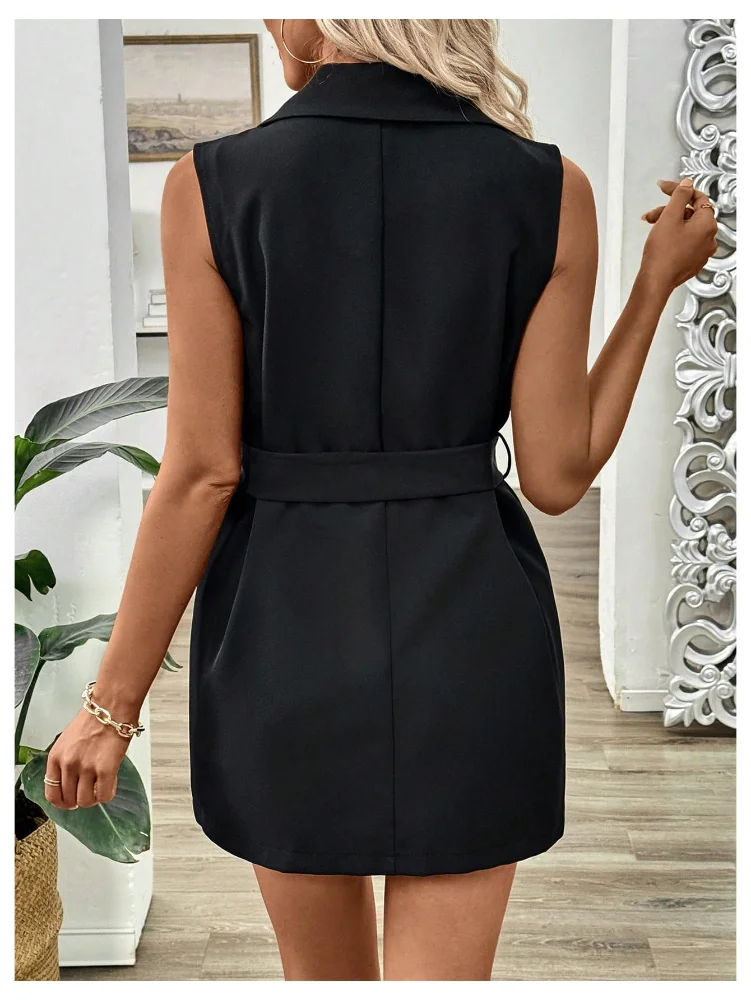 MAKEMECHIC Blazer Lapel Button Dress, view 2