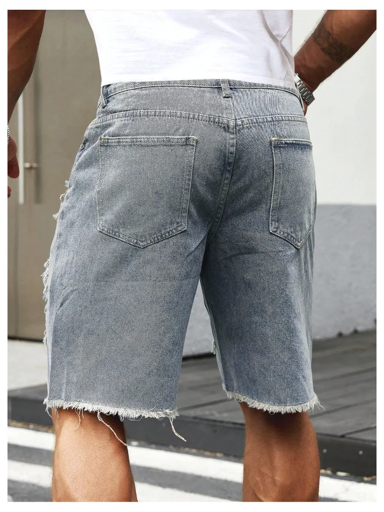 MAKEMECHIC Men's Ripped Baggy Shorts, view 3