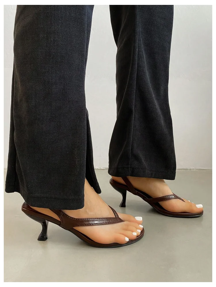 MAKEMECHIC PU Leather Low Kitten Sandals, view 2