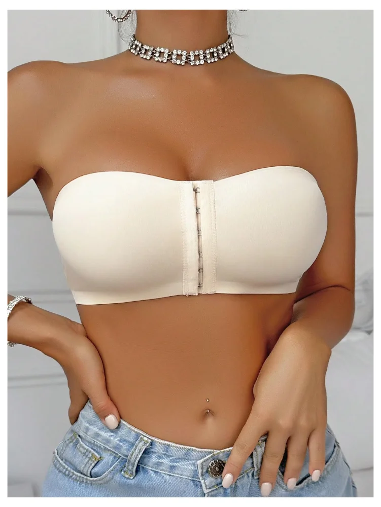 MAKEMECHIC Strapless Front Closure Wireless Bra, view 3
