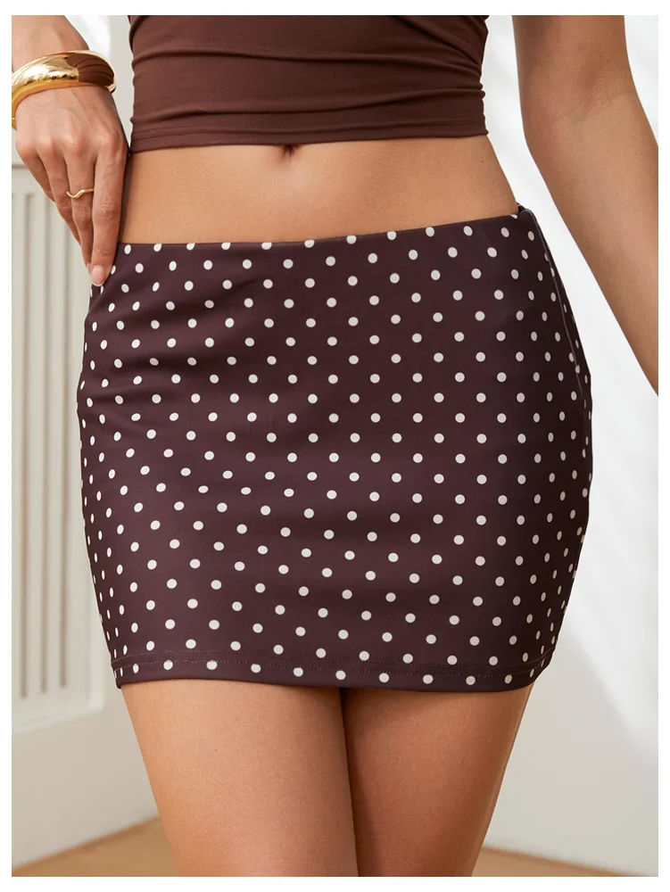 MAKEMECHIC Polka Dot Low Waisted Micro Mini Skirt, view 3