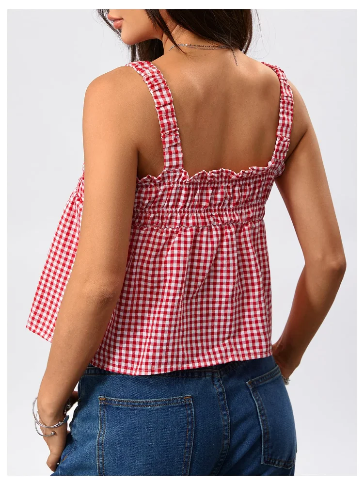 MAKEMECHIC Gingham Sleeveless Tank Top, view 2