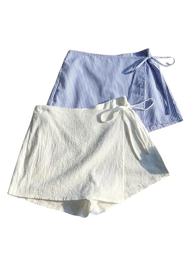 MAKEMECHIC 2 Pack Linen Boxer Skirt Set