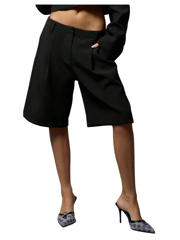MAKEMECHIC Bermuda Low Waist Wide Leg Shorts