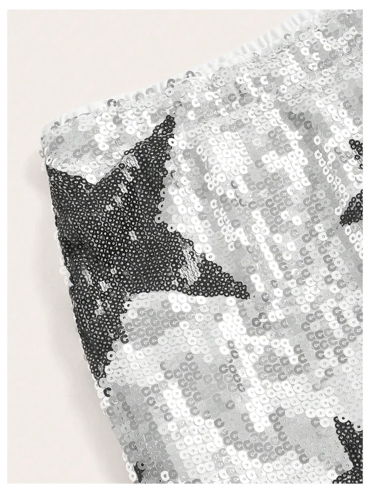 MAKEMECHIC Sequin Sparkly Micro Shorts, view 3