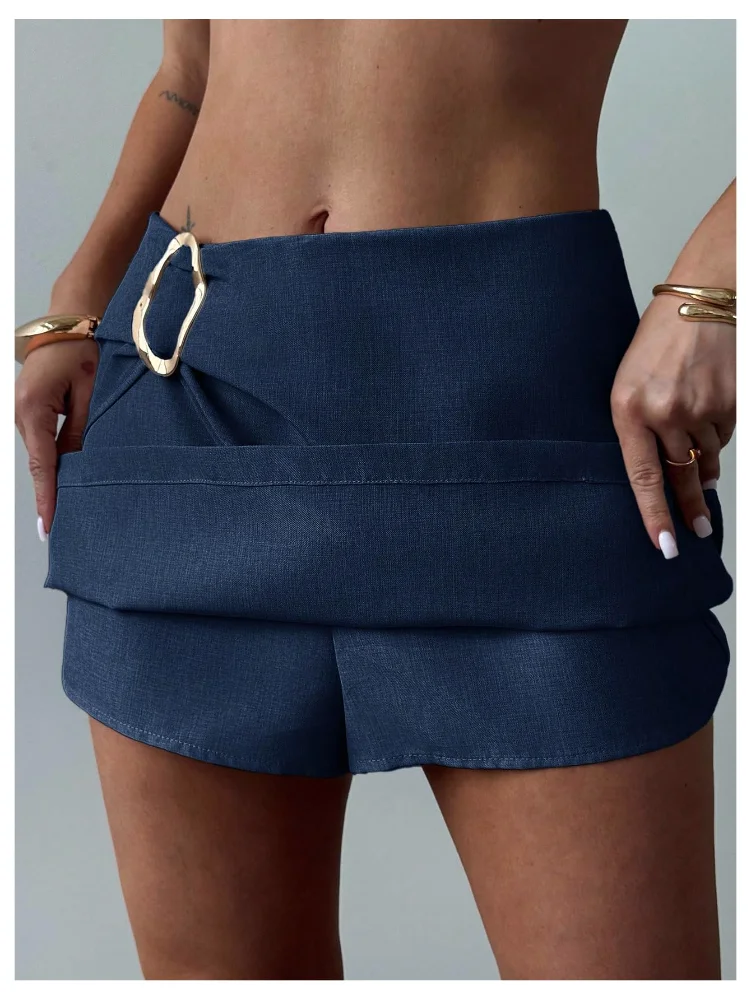 MAKEMECHIC Wrap Mini High Waisted Shorts, view 3