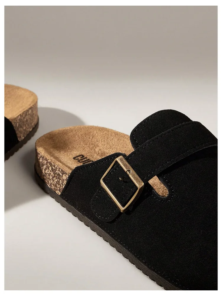 MAKEMECHIC Women' Suede Clogs Flats, view 3