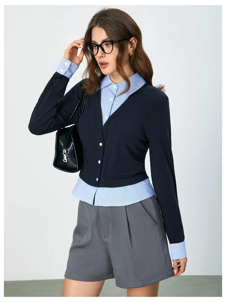 MAKEMECHIC Business Long Sleeve Button Down Blouse, view 2