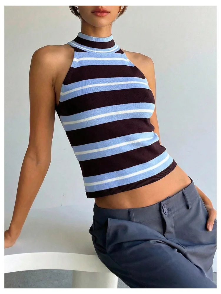 MAKEMECHIC Striped Knit Sweater Vest, view 3