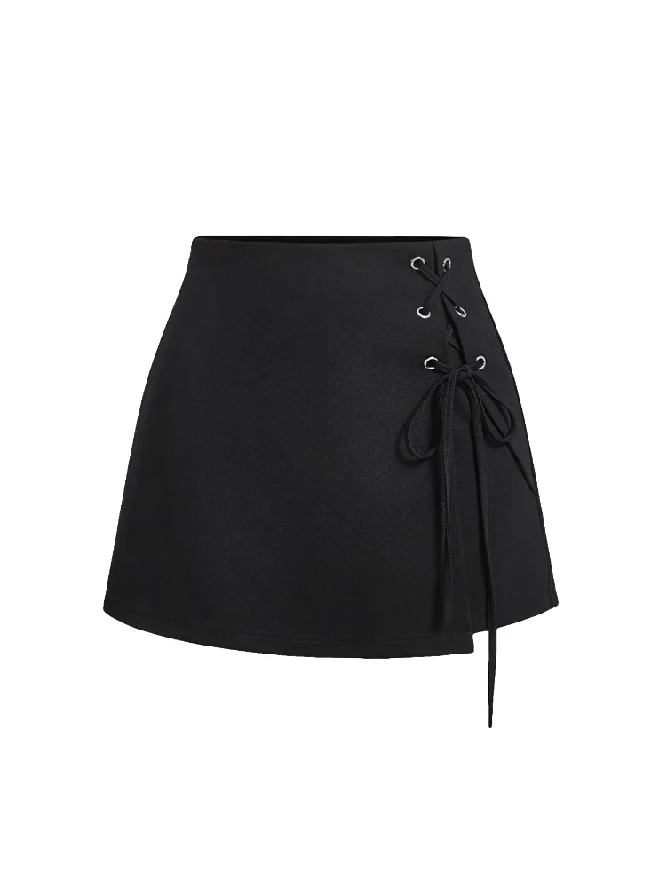 MAKEMECHIC Lace Up Mini Shorts