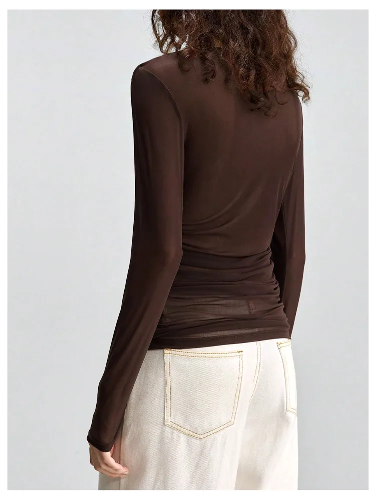 MAKEMECHIC Sheer Mesh Long Sleeve Top, view 2