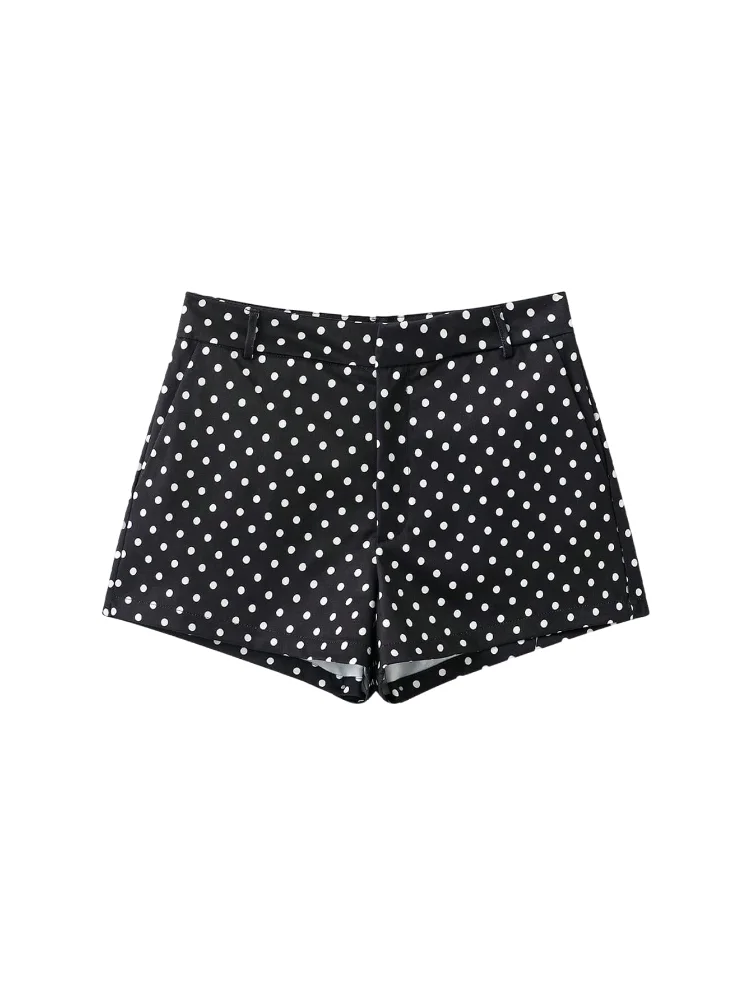 MAKEMECHIC Polka Dot Low Rise Tailored Shorts