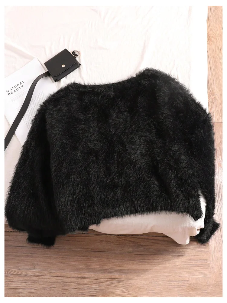 MAKEMECHIC Fuzzy Faux Fur Outerwear Cardigan, view 2
