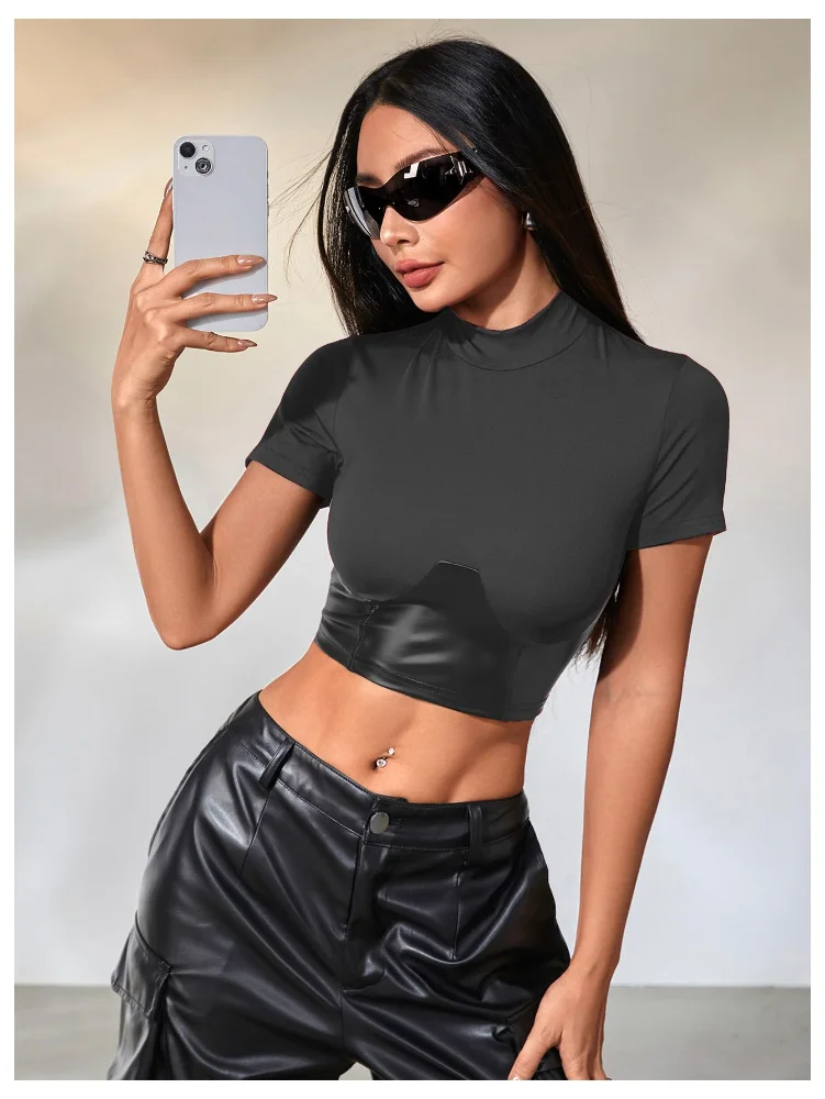 MAKEMECHIC PU Leather Tube Crop Matching Set, view 3