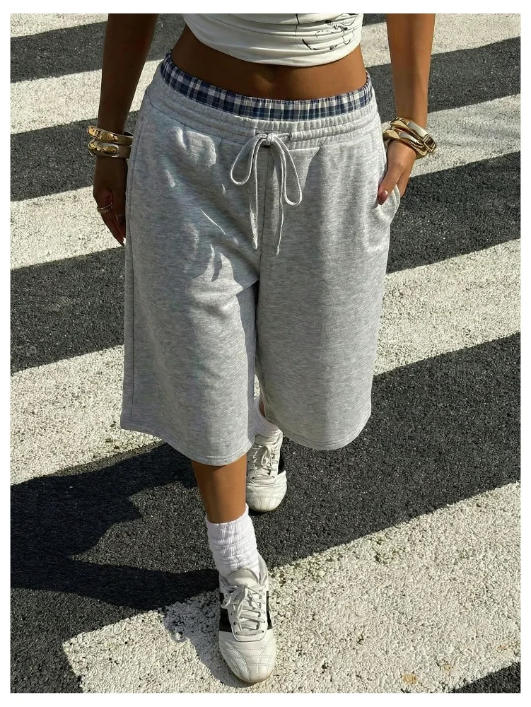 MAKEMECHIC Bermuda Wide Leg Sweat Shorts, view 3