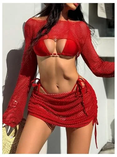 MAKEMECHIC Tie Back Triangle Cheeky Bikini Set, view 2