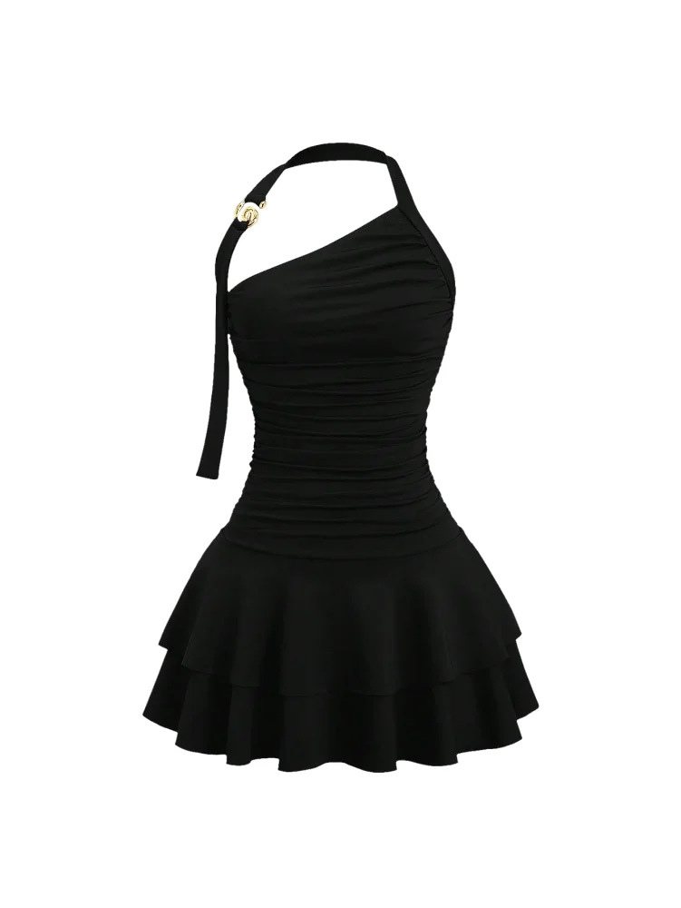 MAKEMECHIC Backless Ruffle Mini Dress