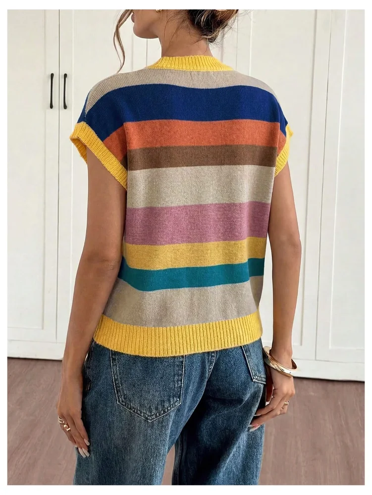 MAKEMECHIC Short Sleeve Lightweight Knit Sweater Vest, view 3