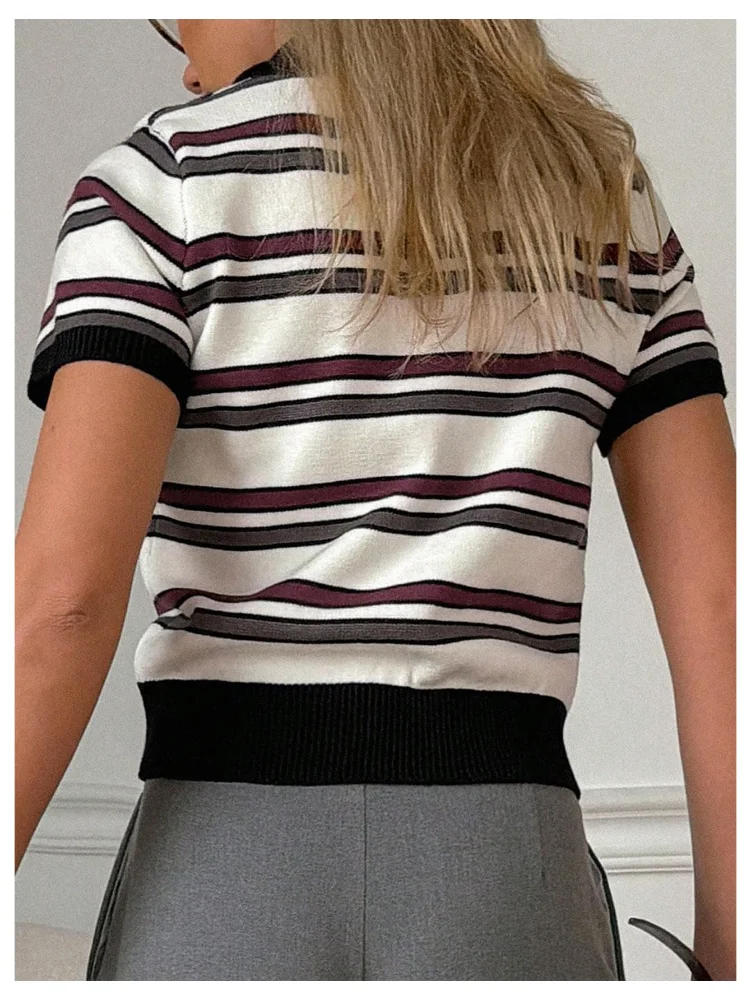 MAKEMECHIC Striped Vintage Knit Sweater, view 3