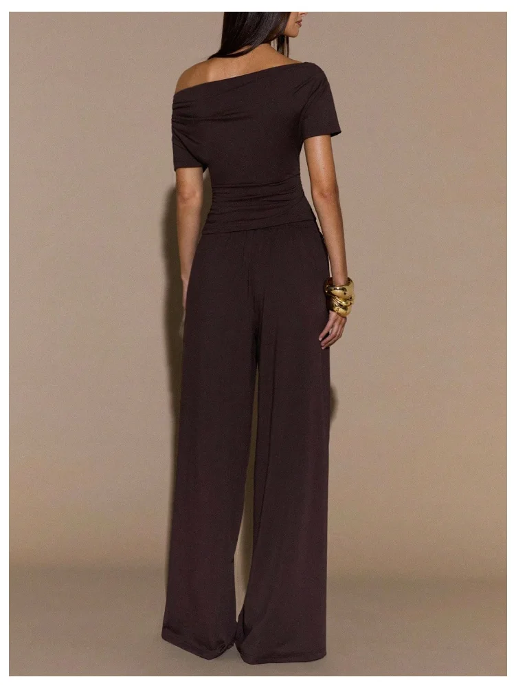 MAKEMECHIC Asymmetrical Pants Set, off-shoulder, view 2