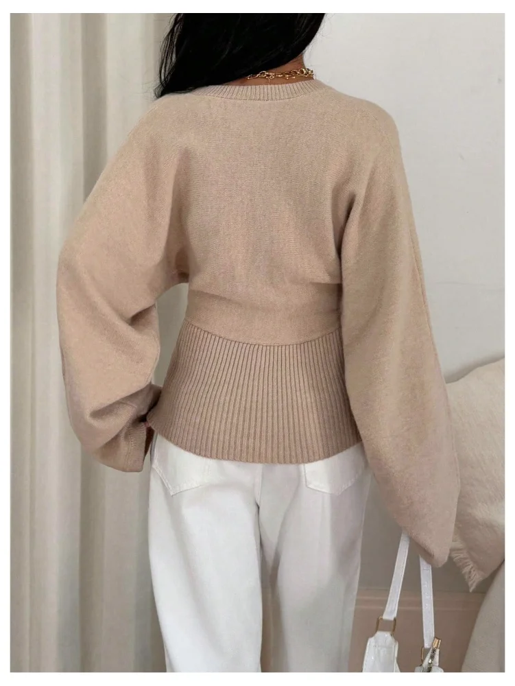 MAKEMECHIC Cinched Waist Button Down Cardigan, view 3